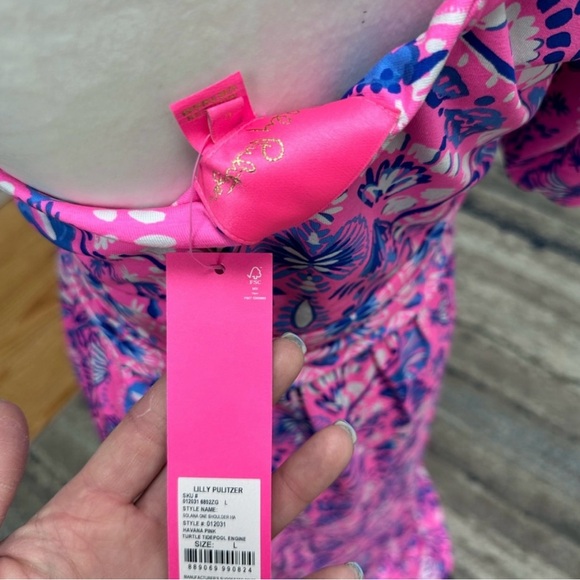 NWT’s Solana One-Shoulder Maxi in Havana Pink Turtle Tidepool Engineered knit. - Picture 5 of 5